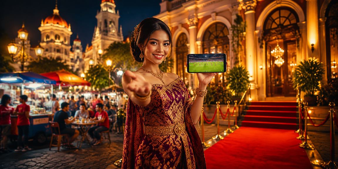Model menggunakan smartphone untuk mengakses layanan casino mobile